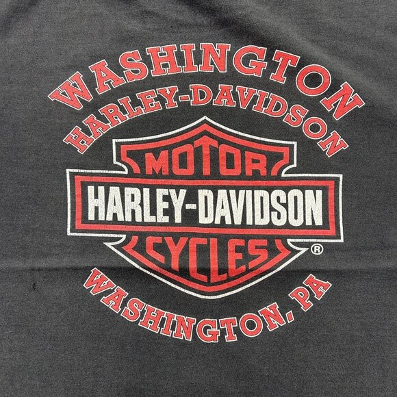 Vintage Harley Davidson Graphic Tee Mens Large Snake Dagger Serpent Pittsburgh - Picture 4 of 13